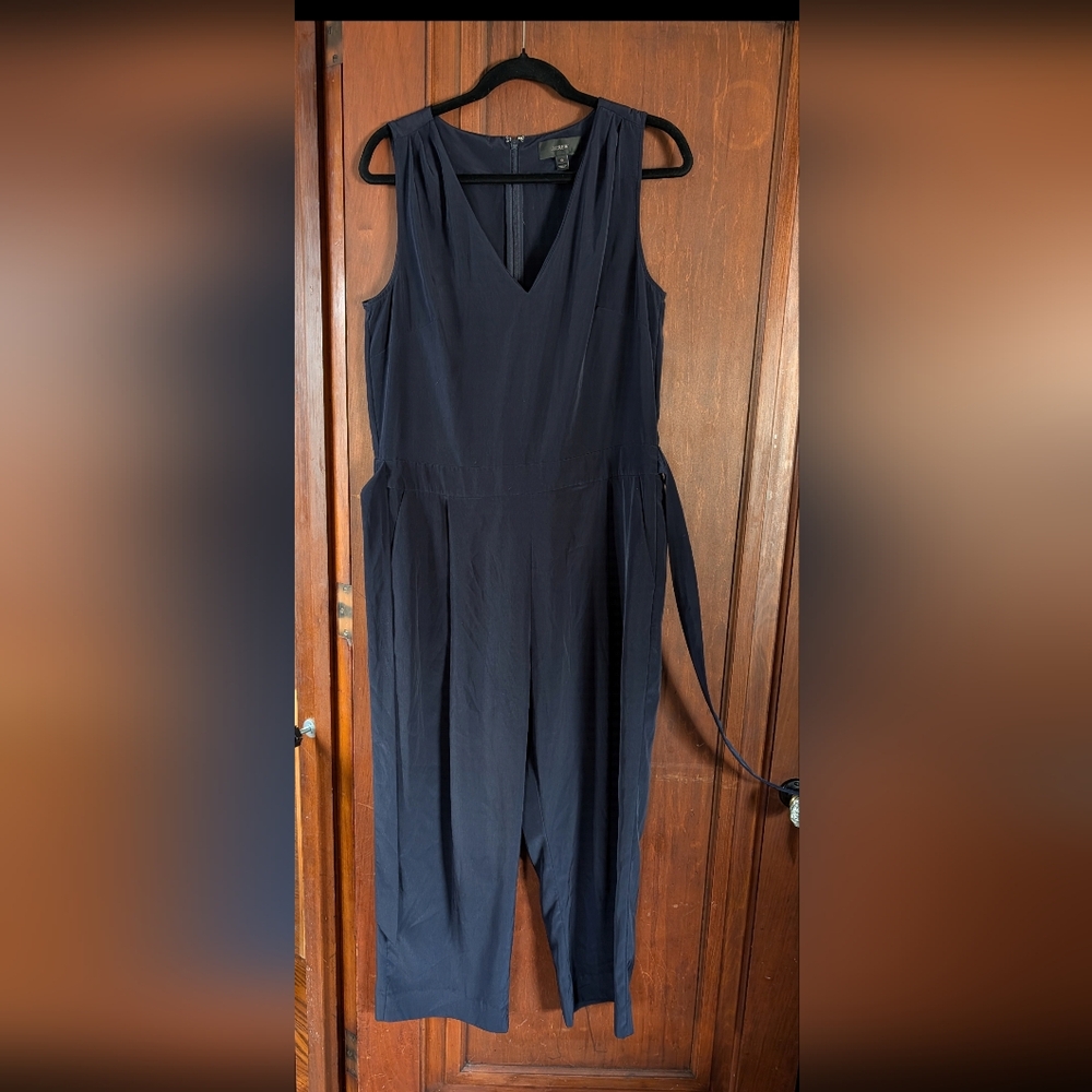 JCrew Sleeveless V-Neck Navy Jumpsuit 🩵 - Picture 2 of 7